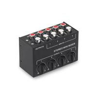 DJ Controller, CX400 Mini Passive Stereo Mixer RCA 4-Channel Small Au-dio Mixer Stereo Dispenser for Live Studio DJ Equipment