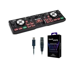 DJ Controller & DMX Bundle - DJ Controller with 2 Decks, DMX Interface & Serato DJ Lite - Numark DJ2GO2 Touch & SoundSwitch Micro DMX Interface