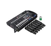 DJ Controller Mini Wireless Controller 192 Channels Battery Controller Rechargeable Wireless DMX512 Receiver Transmitter Wireless System for Dj Lights Par Lights Moving(1 C 6R)