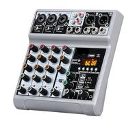 Dj Controller, Professional 5 Channel Digital Mixer Board Mixing Console Interface With Usb Bt Echo Delay Effect 48V For Recording Dj