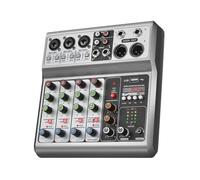 DJ Controller, Professional Mixer,Sound Board Mixing Console With 5 Channel Digital USB Bluetooth Echo Delay Effect,Input 48V Stereo