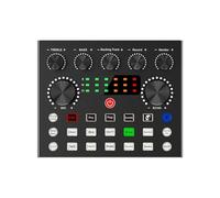 DJ Controller, Real-time streaming Broadcasting V8S sound card for PC computers with 10 sound effects, 3 inputs and microphone inputs