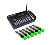 DJ Controller Stage Light Effect Wireless DMX512 Controller Built In Battery Receiver Professional Stage DJ Home Entertainment Controller for Dj Lights Par Lights Moving(1C and 6R)