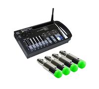 DJ Controller Stage Light Effect Wireless DMX512 Controller Built In Battery Receiver Professional Stage DJ Home Entertainment Controller for Dj Lights Par Lights Moving(1C and 4R)
