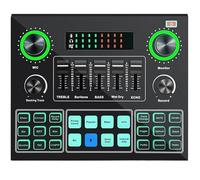 DJ Controller, V9 Sound Card Stereo Audio Mixer with Effects and Voice Change for Computer Game Mobile Phone Live Broadcast