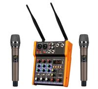 Dj Controller Woopker 4-Channel Audio Mixer Console With Wireless Microphone Sound Mixing Usb Input Dj Mixer Dj Starter Kit-THSDXC84462-Orange Set-1