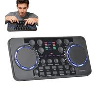 DJ Controllers, V300 Pro Rechargeable Live Streaming Sound Card for Studio Karaoke, Blue Tooth Audio Mixer with Featuring 10 Special Effects Sounds & 11 Sound Effects