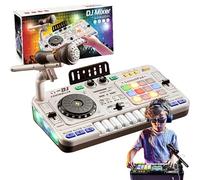 Dj Decks For Beginners, Kids Dj Decks Set With Microphone And Lights, For Party Educational Interactive Musical Toy For Boys And Girls (White)
