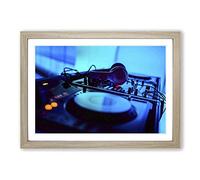 DJ Decks Framed Print | A2 Oak Framed Wall Art | Ready to Hang | Modern Nature Picture | Living Room Bedroom Lounge Office