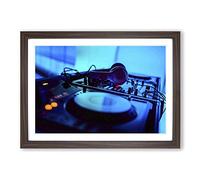 DJ Decks Framed Print | A2 Walnut Framed Wall Art | Ready to Hang | Modern Nature Picture | Living Room Bedroom Lounge Office