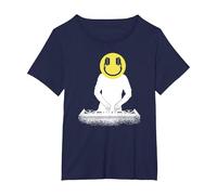 DJ Disc Jockey Smile T-Shirt, Women's Plus, Navy Blue, 4X