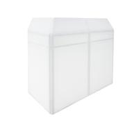 DJ Disco Booth Deck Stand Professional Mixer Equipment Shelf Table Foldable Lightweight Mobile Portable Screen Metal Frame Mesh Panels Cable Hole Black & White Covers With Secure Hooks Carry Bag