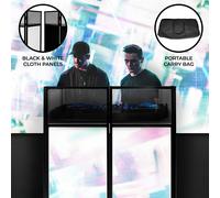 DJ Stand Mixer Shelf Foldable Portable with Black & White Cloths - Disco Booth