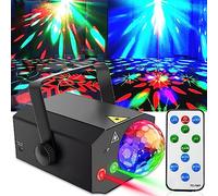 Dj Disco Lights with Magical Disco Ball,RG Light Projector Sound Activated Disco Ball Strobe Lights for Parties Birthday Gift Karaoke KTV Bar Dance Christmas Halloween