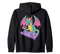 Dj Dragon Mixing Magic High Energy Vibes Zip Hoodie