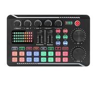 DJ Equipment Microphone Sound Card Console Studio Kit Cable Phone Mixing Computer Live Voice Mixer F998 for Professional DJs(Only Sound Card)