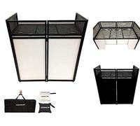 DJ Event Facade White/Black Scrim Metal Frame Booth 20" x 40" Flat Table Top Includes Both White and Black Panels Carrying Cases!