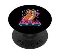 Dj Food Hotdog Beats Music Fun Party Vibes PopSockets Adhesive PopGrip