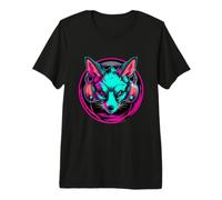 DJ Fox House Music Headphones Beatmaker EDM Techno Fox Lover Premium T-Shirt