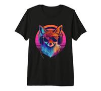 DJ Fox House Music Headphones Beatmaker EDM Techno Fox Lover Premium T-Shirt