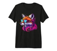 DJ Fox Music Headphones Beatmaker Techno Fox Lover EDM House Premium T-Shirt