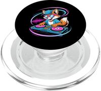 Dj Fox Spinning Fun Beats Music Vibes Party PopSockets PopGrip for MagSafe