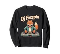 DJ Foxspin Retro Turntable Fox Music Producer Scene Sweatshirt