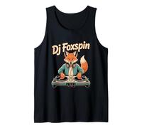 DJ Foxspin Retro Turntable Fox Music Producer Scene Tank Top