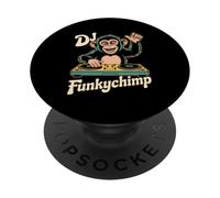 DJ Funkychimp Vintage Monkey Turntable Club Mix PopSockets Adhesive PopGrip