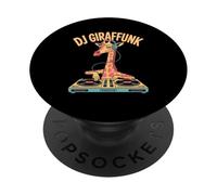 DJ Giraffunk Funny Giraffe DJ Vinyl Turntable Music PopSockets Adhesive PopGrip