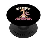 DJ Giraffunk Giraffe DJ Turntables Headphones Rave PopSockets Adhesive PopGrip