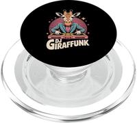 DJ Giraffunk Retro Giraffe DJ Turntable Club Vibes PopSockets PopGrip for MagSafe