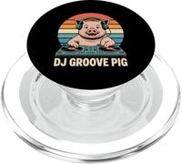 DJ Groove Pig Retro Sunset Beats Character PopSockets PopGrip for MagSafe