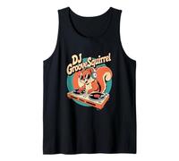 DJ Groove Squirrel Retro Turntable Club Vibes Tank Top