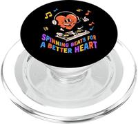 DJ Heart Design - Spinning Beats For A Better Heart PopSockets PopGrip for MagSafe