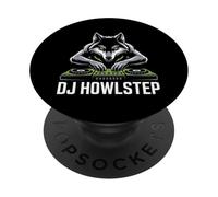 DJ Howlstep Wolf DJ Turntable EDM Club Rave Music PopSockets Adhesive PopGrip