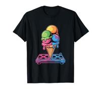 Dj Ice Cream Cone Turntable Music Vibes T-Shirt