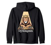 DJ Kingmix Lion Crown Turntables Club Music King Zip Hoodie