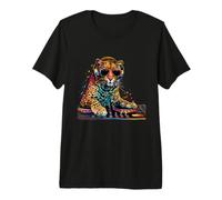DJ Leopard EDM House Music Turntable DJ Leopard Techno Premium T-Shirt