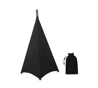 DJ Light Speaker Stand Cover Lighting Tripod Stand Scrim Height Adjustable for Concert Site, Black 2 Side