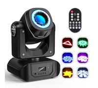 DJ Lights Moving Head, LED Stage Lights with 8 Gobos and 8 Colors, DMX and Sound Activated Control, Party Disco Strobe Lights for Weddings and Live Shows