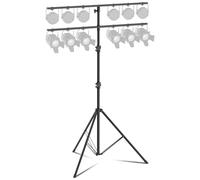DJ Lights Stand with 2 T-Bar, Heavy Duty DJ Stand Hold 12 Lights, Portable Par Can Tripod Stage Light Stand Adjustable Height 81-144 Inch, DJ Lighting T Bar Suitable for Stages, Bar, Banquet, Party