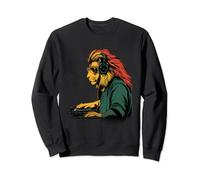 DJ Lion Of Judah Jamaican Rasta Reggae Music Headphones Sweatshirt