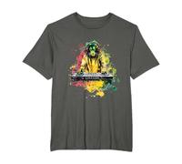 DJ Lion Of Judah Jamaican Rasta Reggae Music Headphones T-Shirt