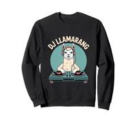 DJ Llamarang Llama DJ Turntable Music Party Vibes Sweatshirt