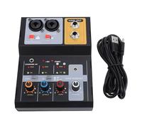 DJ Mixer 2 Channels Recording Mixing Console, Wired and Connection, USB and Compatible, Metal Body, Ideal for Studio