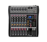DJ Mixer, 6-channel Professional Mixer Computer Stage Recording USB Sound Card High Low Tone Bluetooth DJ Model