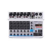 Dj Mixer, 8 Channel Mini Mixer Line Mixer Dc 5V With Mp3 Player Bluetooth Usb 48V 24Dsp Effects Usb Recording-BMG-08F-W-1