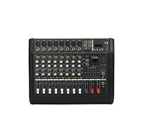 DJ Mixer 8-Channels Bluetooth Power Mixer Band Amplifier Effect With Voltage Conversion 16DSP Digital Screen Support USB/SD Card 250W Black Compact Mixing Console