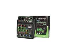 DJ Mixer, A4 Mixer 4-Channel Sound Mixing Console A8 Support Bluetooth USB 48V Power For Party Recording Webcasting
